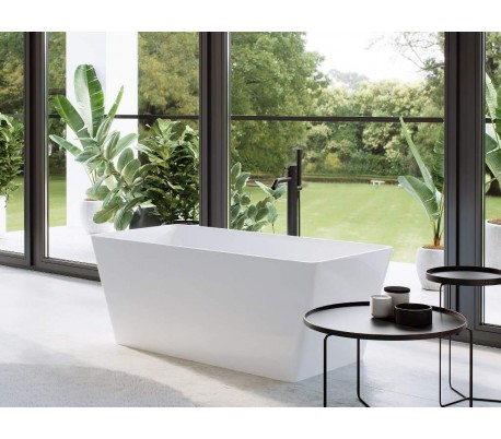 Ideavit Solidthin fritstående badekar 160 x 70 cm Solid surface - Mat hvid