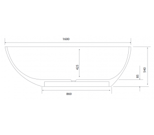 Adeon fritstående badekar 150 x 68 cm Senstone - Mat hvid 2