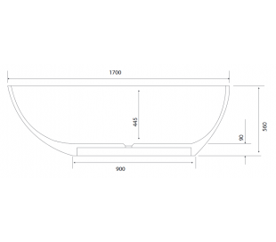 Adeon fritstående badekar 150 x 68 cm Senstone - Mat hvid 2