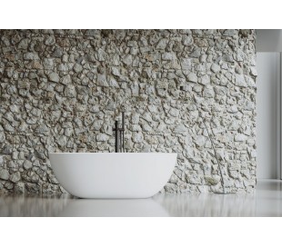 Adeon fritstående badekar 150 x 68 cm Senstone - Mat hvid 2