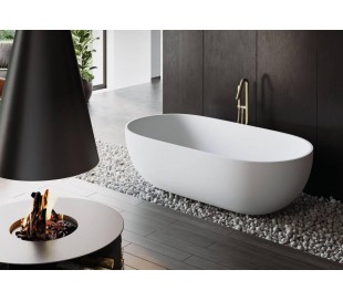 Sita fritstående badekar 165 x 82 cm Senstone - Mat hvid 2