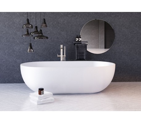 Sita fritstående badekar 165 x 82 cm Senstone - Mat hvid