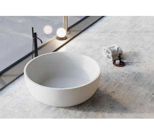 Naima fritstående badekar 170 x 80 cm Senstone - Mat hvid