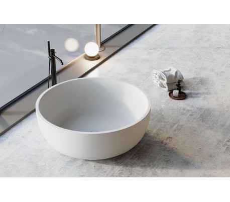 Naima fritstående badekar 170 x 80 cm Senstone - Mat hvid