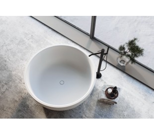 Naima fritstående badekar 170 x 80 cm Senstone - Mat hvid 2