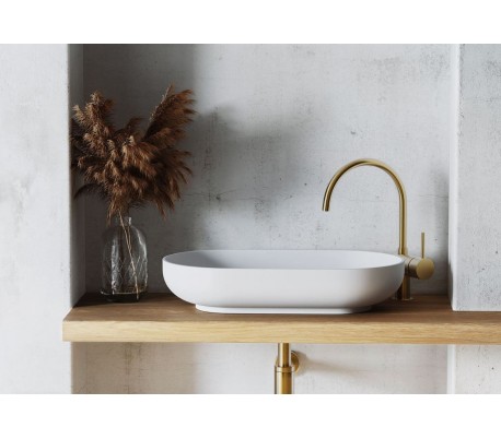 Dian bordmonteret håndvask 60 x 35 cm i senstone - Mat hvid