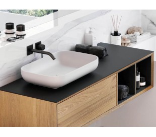 Gaia bordmonteret håndvask 58 x 34 cm i senstone - Mat hvid 2