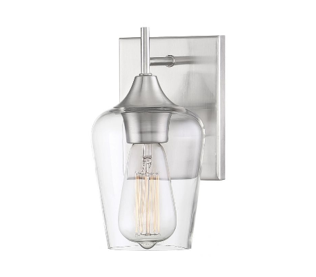 Octave 1 Væglampe H24 cm - Mat sort/Klar