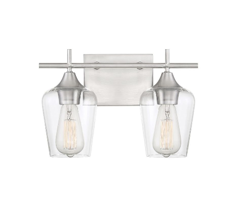 Yates 2 Badeværelseslampe B38 cm - Tingrå/Opalhvid