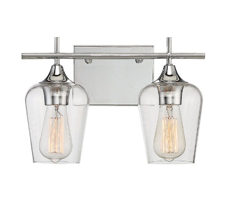 Octave 2 Badeværelseslampe B35 cm - Satineret nikkel/Klar