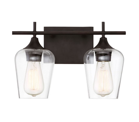 Octave 2 Badeværelseslampe B35 cm - Varm messing/Klar