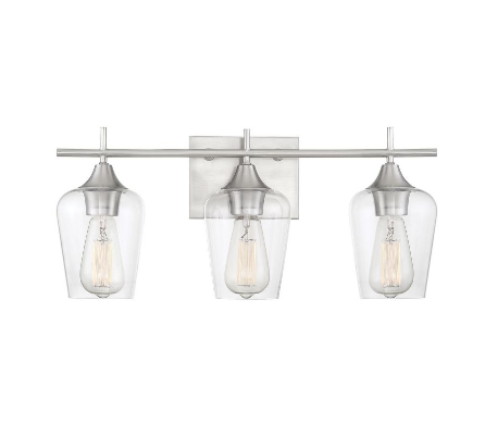 Octave 2 Badeværelseslampe B35 cm - Satineret nikkel/Klar