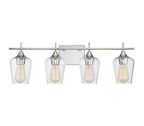 Octave 4 Badeværelseslampe B73 cm - Satineret nikkel/Klar