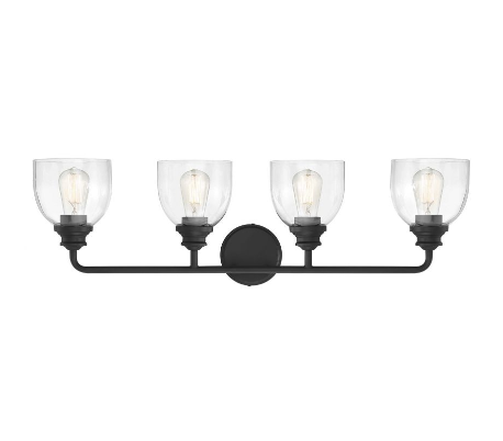 Vale 4 Badeværelseslampe B84 cm - Satineret nikkel/Klar