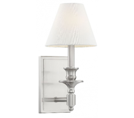 Waverly Væglampe H28 cm - Satineret nikkel/Hvid