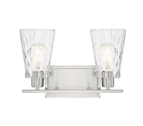 Vaughan 3 Badeværelseslampe B60 cm - Satineret nikkel/Klar bølget