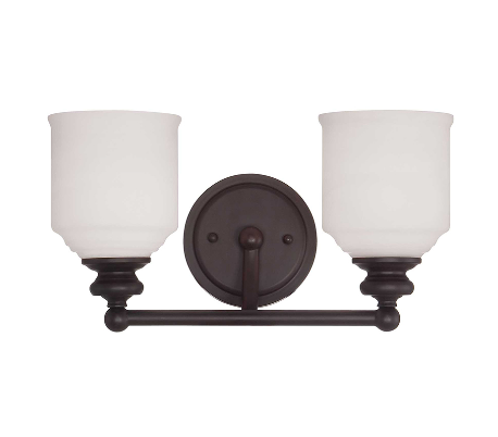 Melrose 2 Badeværelseslampe B37 cm - Poleret krom/Opalhvid