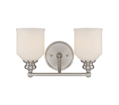 Melrose 2 Badeværelseslampe B37 cm - Antik bronze/Opalhvid