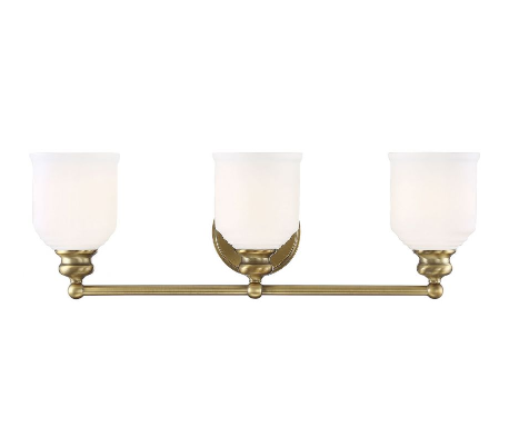 Melrose 2 Badeværelseslampe B37 cm - Varm messing/Opalhvid