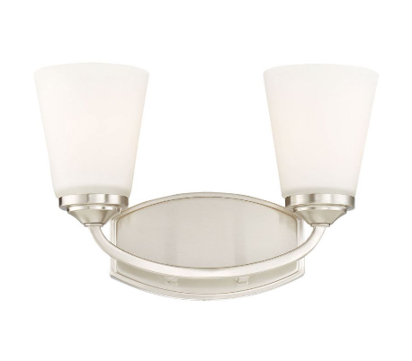 Melrose 2 Badeværelseslampe B37 cm - Satineret nikkel/Opalhvid