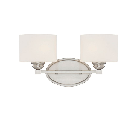 Jordan 2 Badeværelseslampe B34 cm - Satineret nikkel/Opalhvid