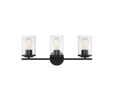 Marshall 2 Badeværelseslampe B34 cm - Mat sort/Klar med dråber