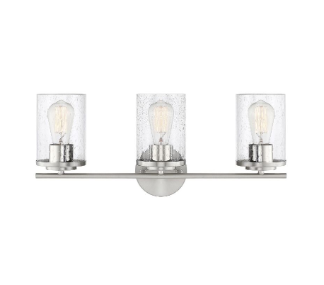 Marshall 3 Badeværelseslampe B56 cm - Mat sort/Klar med dråber