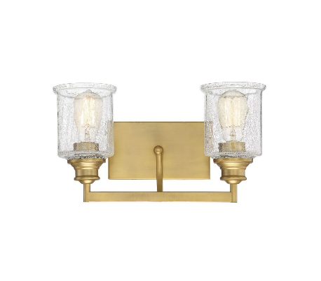 Hampton 1 Badeværelseslampe H25 cm - Varm messing/Krakeleret klar