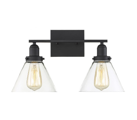 Herndon 2 Badeværelseslampe B46 cm - Antik bronze/Opalhvid