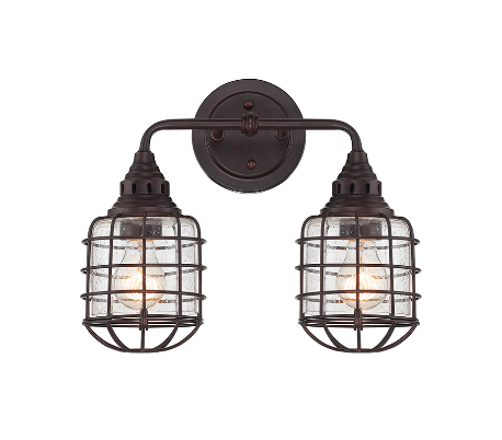 Drake 2 Badeværelseslampe B45 cm - Antik bronze/Klar