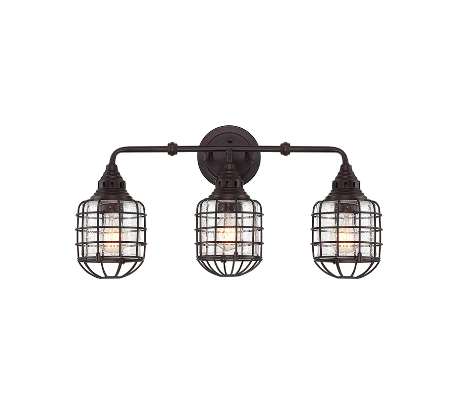 Connell 2 Badeværelseslampe B38 cm - Antik bronze/Klar med dråbe effekt