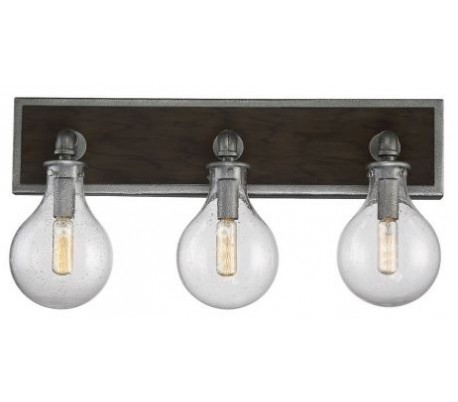 Connell 3 Badeværelseslampe B59 cm - Antik bronze/Klar med dråbe effekt