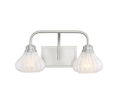 Herndon 2 Badeværelseslampe B46 cm - Satineret nikkel/Opalhvid