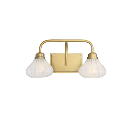 Darlington 2 Badeværelseslampe B46 cm - Satineret nikkel/Opalhvid