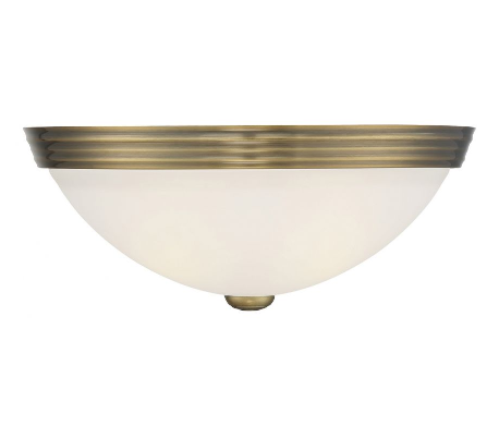 Halvrund Væglampe B28 cm - Varm messing/Hvid