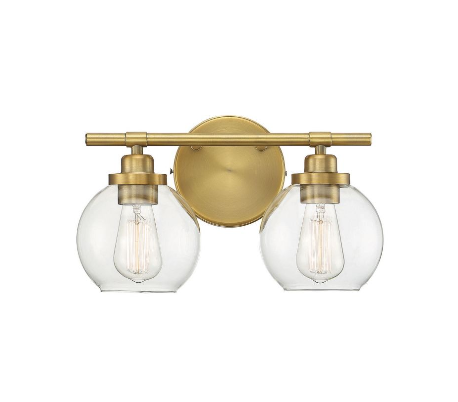 Carson 2 Badeværelseslampe B36 cm - Satineret nikkel/Klar