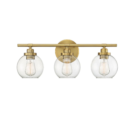 Carson 3 Badeværelseslampe B57 cm - Satineret nikkel/Klar