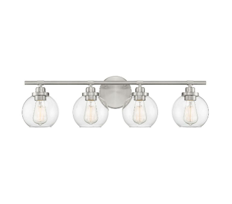 Carson 4 Badeværelseslampe B76 cm - Mat sort/Klar