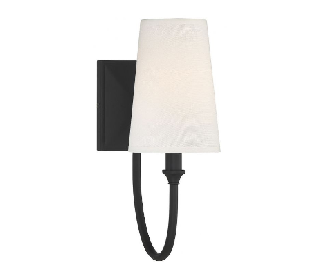 Carson 1 Badeværelseslampe H22 cm - Mat sort/Klar