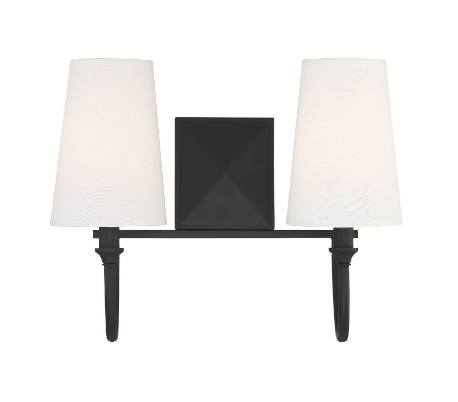 Cameron 1 Badeværelseslampe H33 cm - Mat sort/Hvid