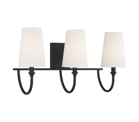 Cameron 2 Badeværelseslampe B38 cm - Mat sort/Hvid