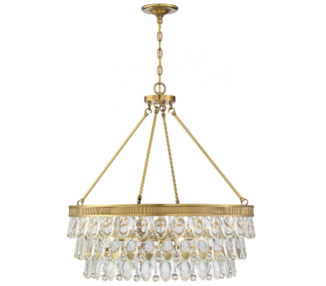 Windham 6 Lysekrone Ø71 cm - Poleret nikkel/Klar krystal