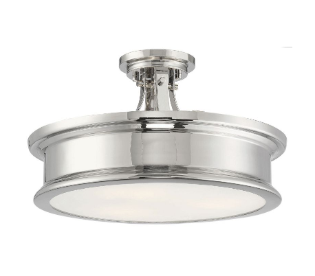 Watkins 3 Semi-Flush Plafond Ø41 cm - Antik bronze/Opalhvid