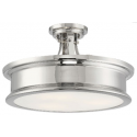 Watkins 3 Semi-Flush Plafond Ø41 cm - Antik bronze/Opalhvid