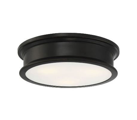 Watkins 3 Semi-Flush Plafond Ø41 cm - Antik bronze/Opalhvid