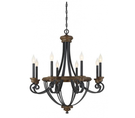 Wickham 12 Lysekrone Ø97 cm - Antik sort/Whiskey