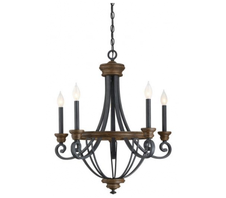 Wickham 8 Lysekrone Ø74 cm - Antik sort/Whiskey