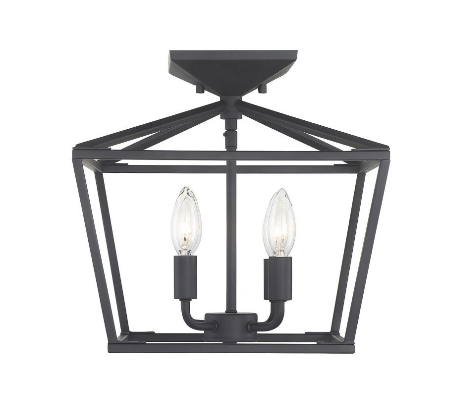 Walpole Plafond Ø28 cm - Mat sort/Klar