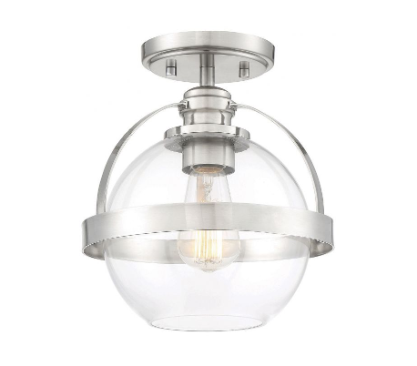 Pendleton 1 Plafond Ø24 cm - Poleret krom/Klar