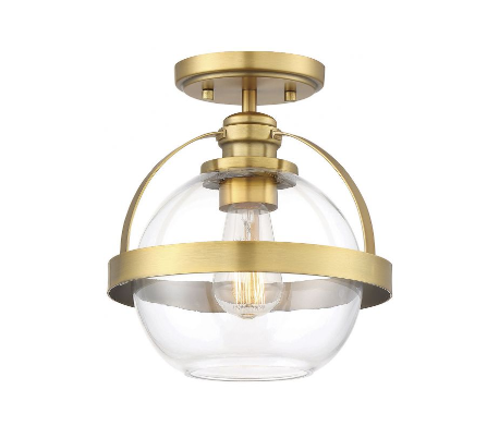 Pendleton 1 Plafond Ø24 cm - Satineret nikkel/Klar